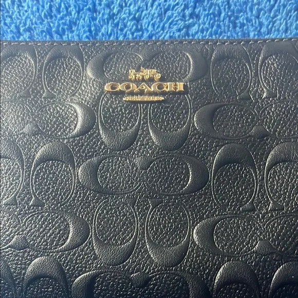 Coach Black Embossed Leather Wallet - Picture 1 of 5
